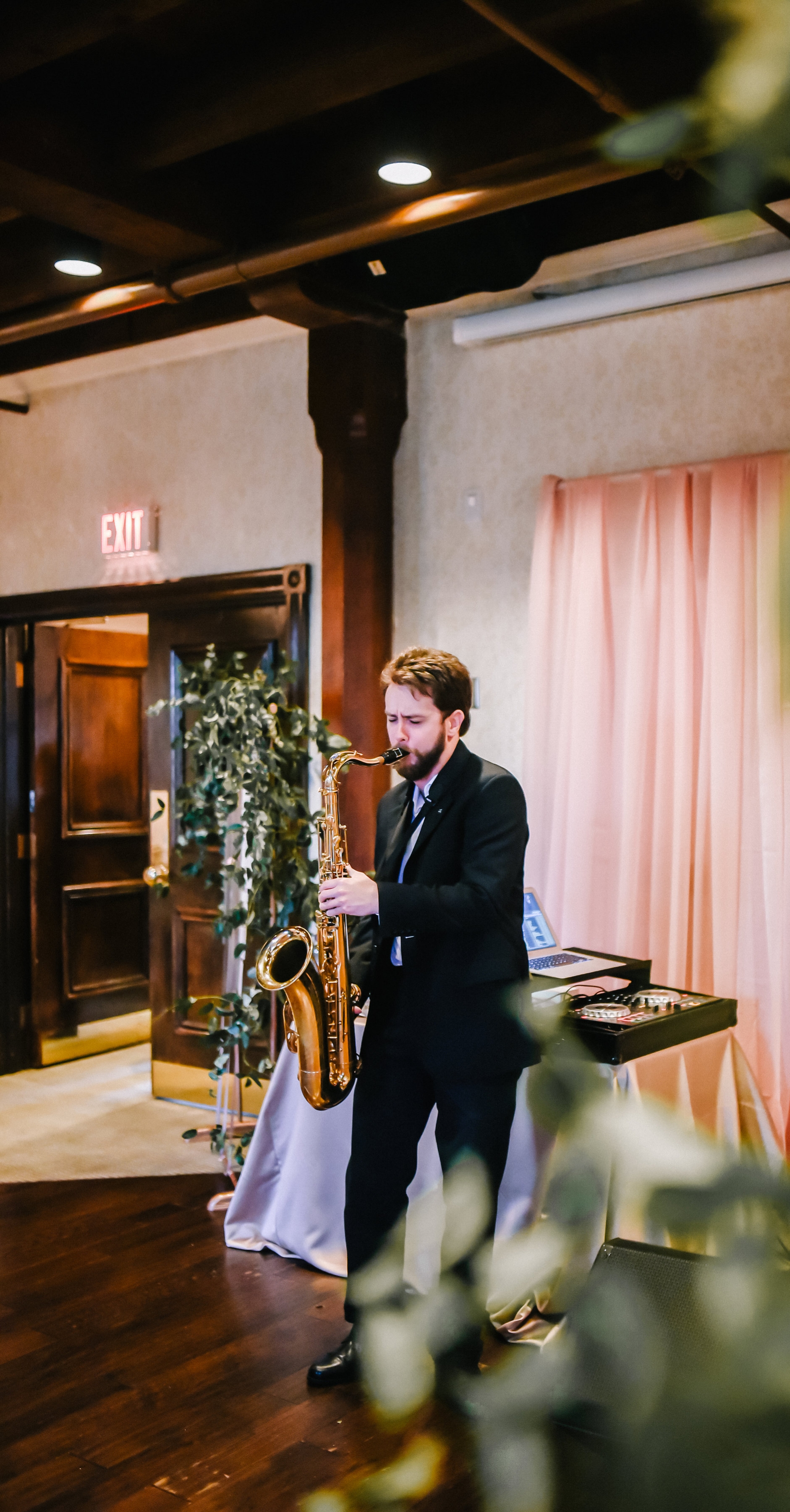 Ryan playing Saxophone at Ancaster Mill