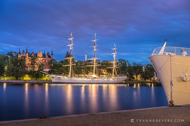 Icon of Stockholm: af Chapman

Built in 1888, she sailed her last voyage in 1934 and now lies permanently moored at Skeppsholmen. Charming memory of a bygone era. 
SonyA7ii + 55mm at f/7.1, 30s, ISO 50