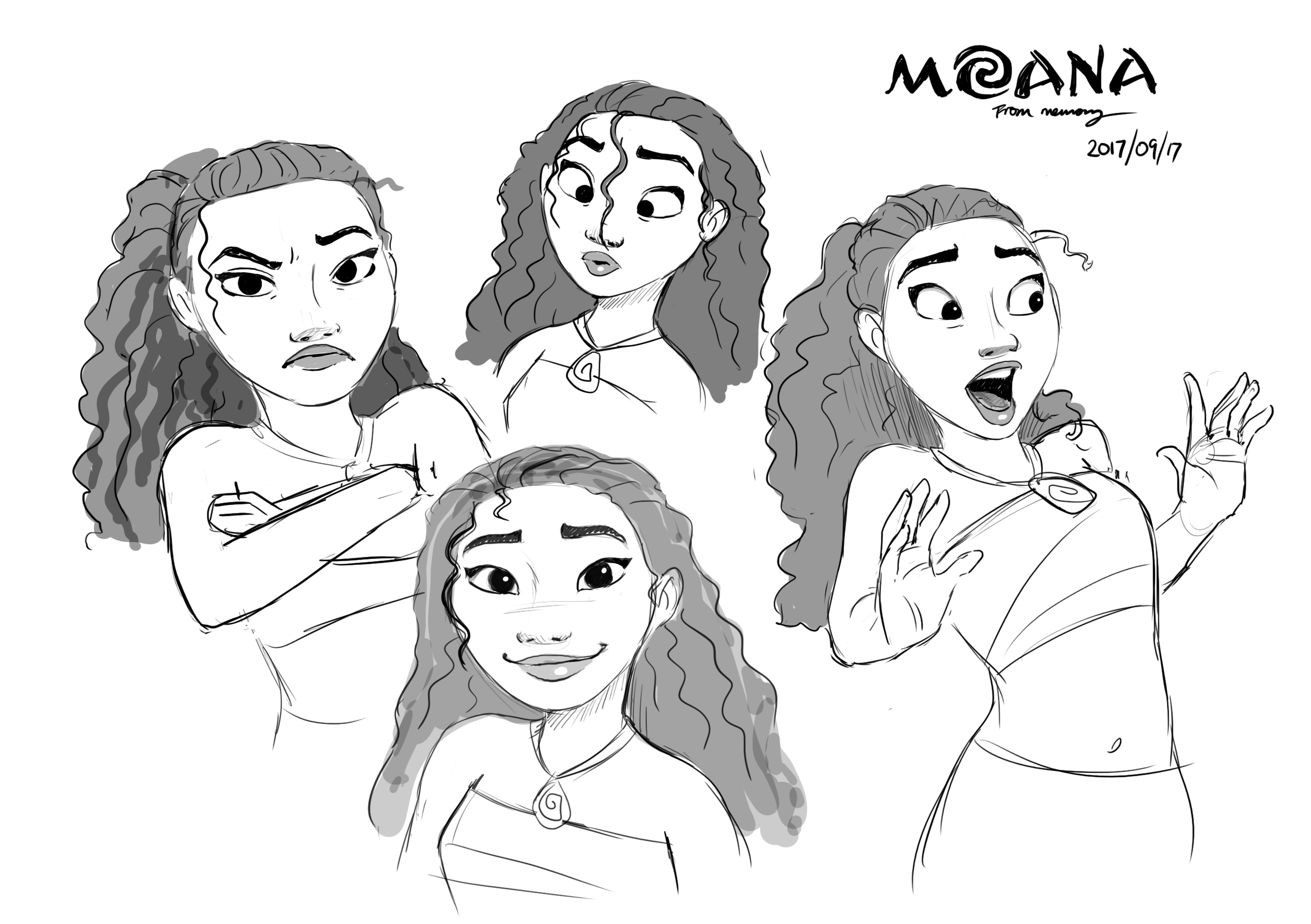 Last night we watched Moana once again. Probably for the 76th time, as the clones love it. I drew some sketches of Moana, on REAL paper... from Jin Kim. Who incidentally has one of the best names ever. I drew these sketches above from my memorybwains, and they're not horrendous, which I believe is a win. It's amazing how you can view your own work relatively. Relative to Jim Kim, my work IS horrendous.... but relative to my two four year old twins, I'm a freakin' GENIUS! One must keep a balanced perspective however. And in the interest of Balance, I will now draw something relatively horrendous.