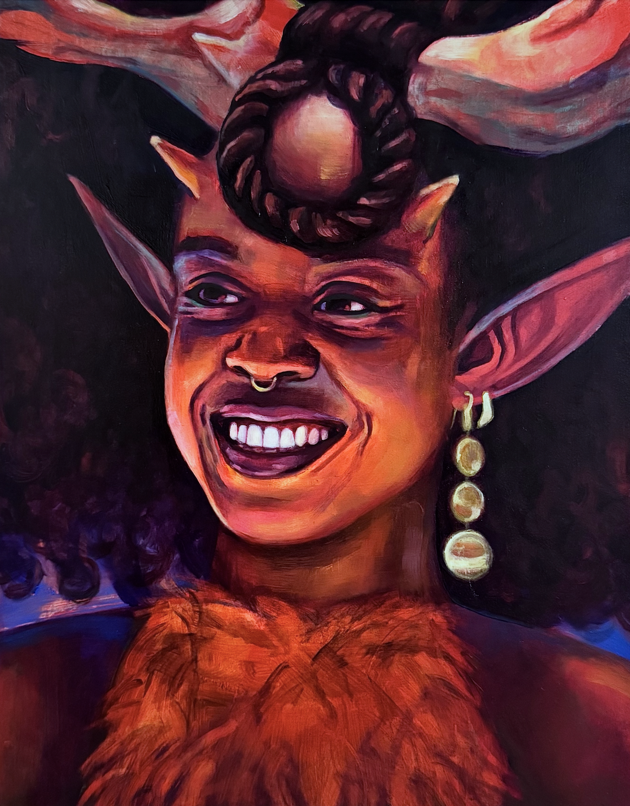    Black Elves Matter  , 16" x 12", Oil and acrylic on panel, 2025
