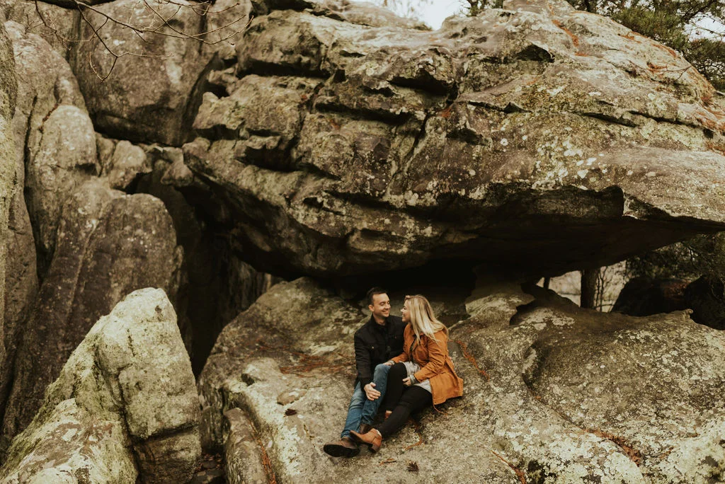 adventurous engagement session at a boulder field in alabama 10.jpg