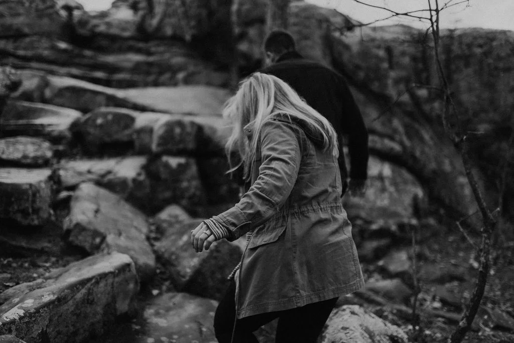 adventurous engagement session at a boulder field in alabama 13.jpg