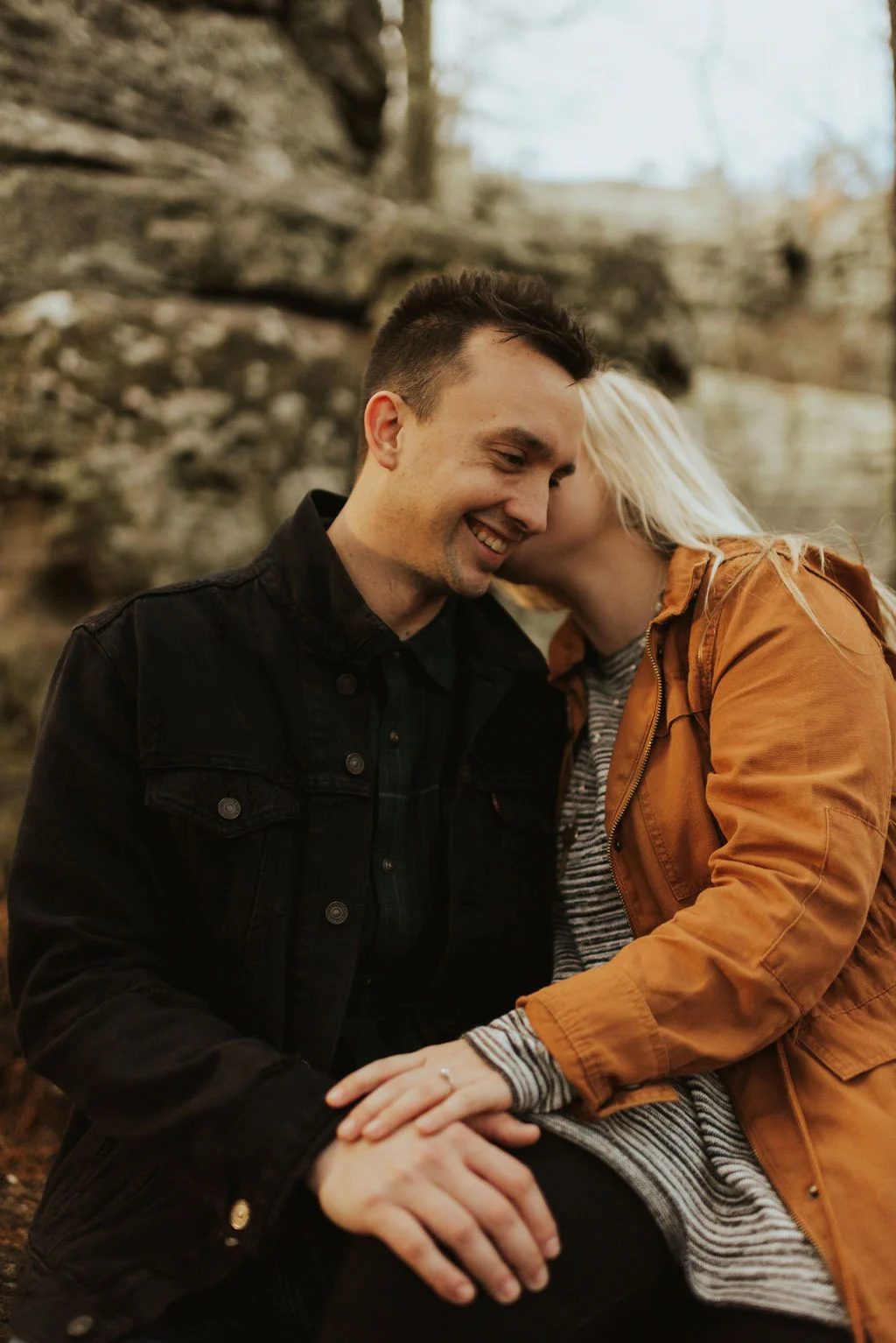 adventurous engagement session at a boulder field in alabama 51.jpg