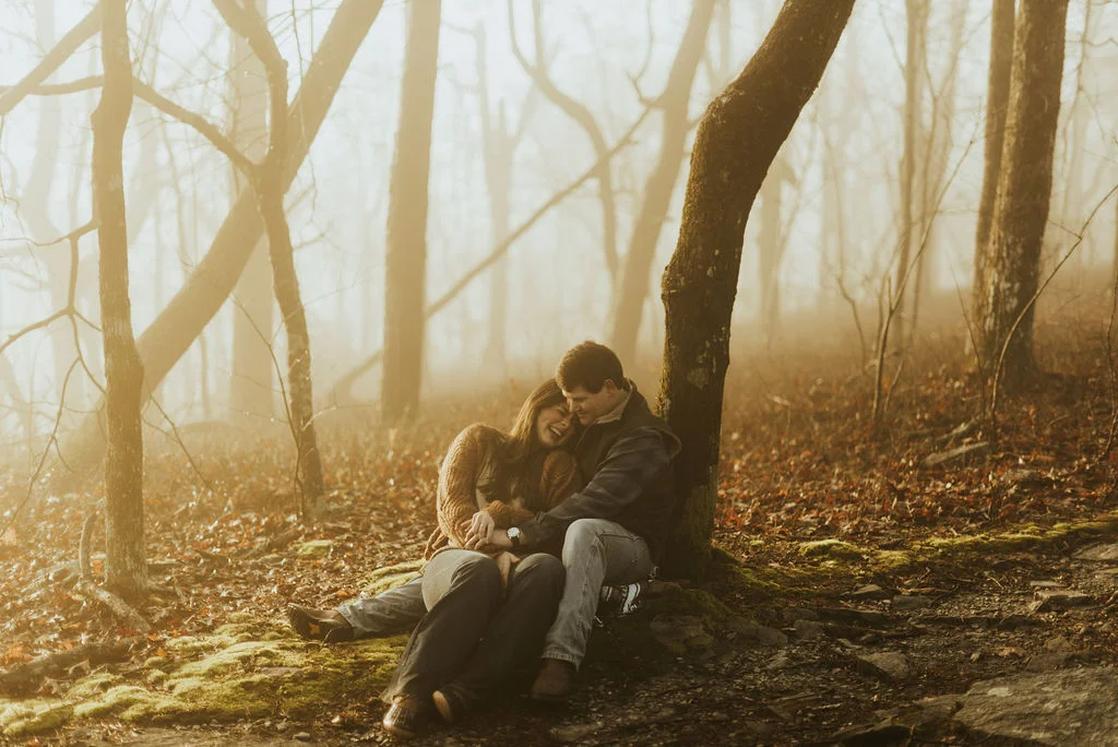Foggy Sunrise Engagement Session at Cheaha State Park, AL