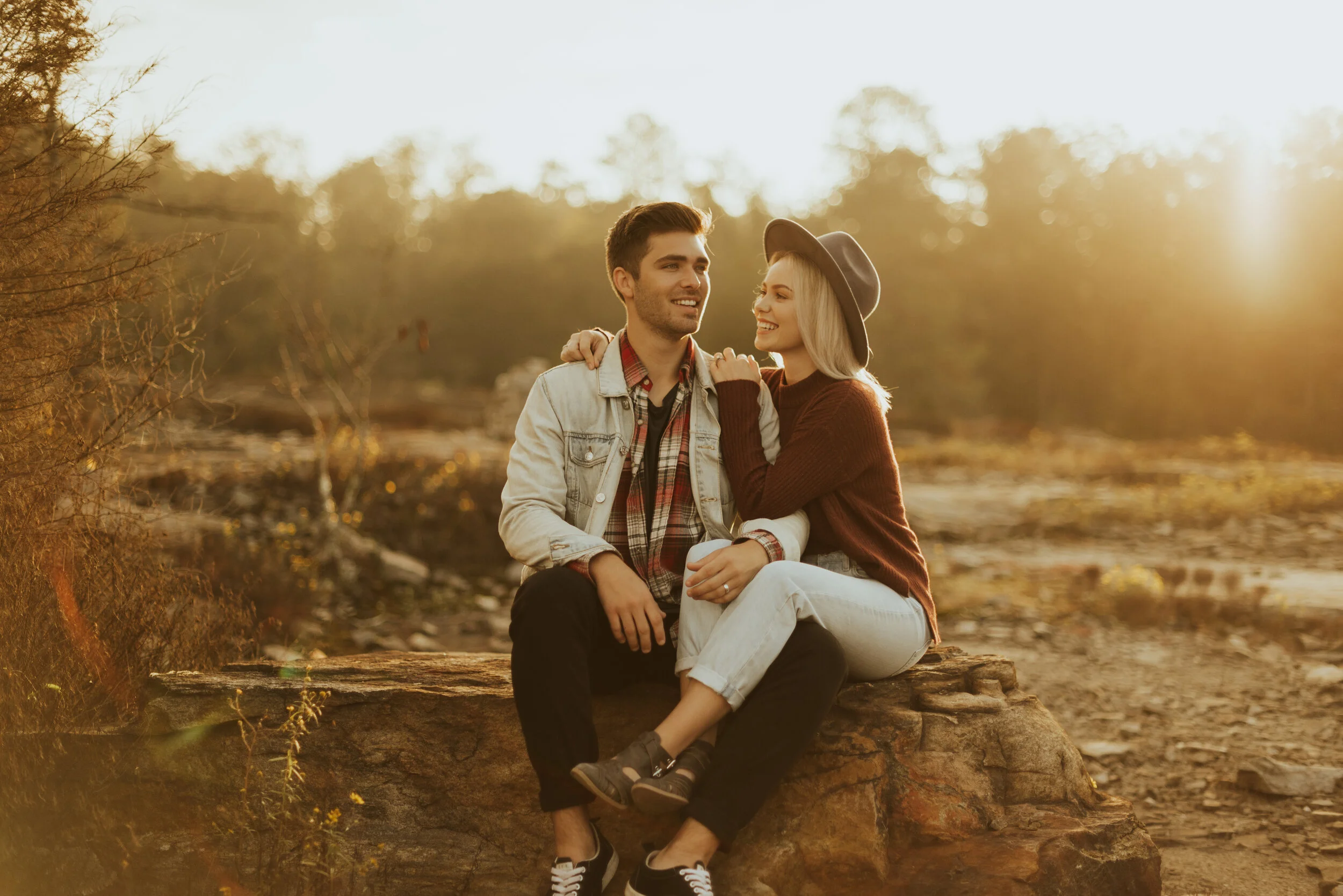Boho Couple Session at Arabia Mountain Nature Preserve, GA
