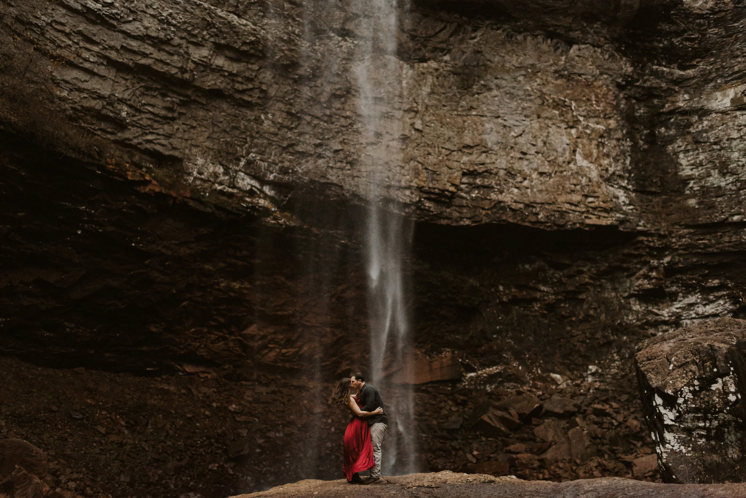 Waterfall Engagement Session at Fall Creek Falls State Park in Spencer, TN