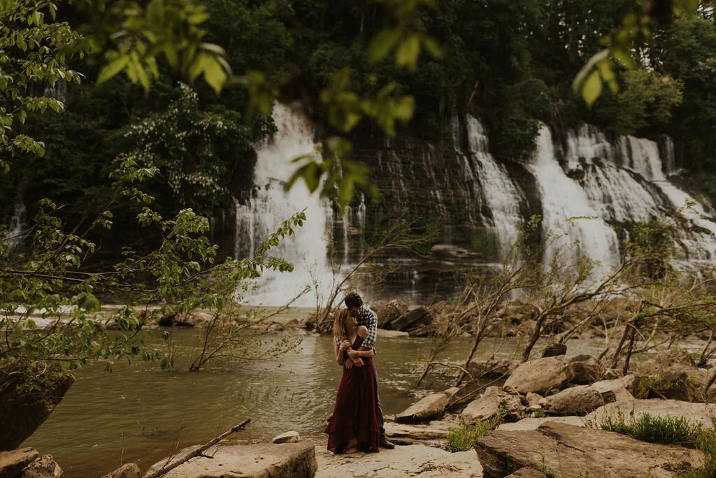 Waterfall Engagement Session at Rock Island State Park, TN