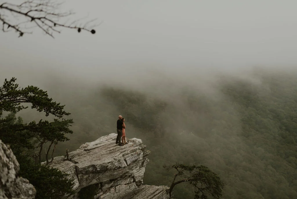 Foggy Sunrise Couple Session in Talladega National Forest