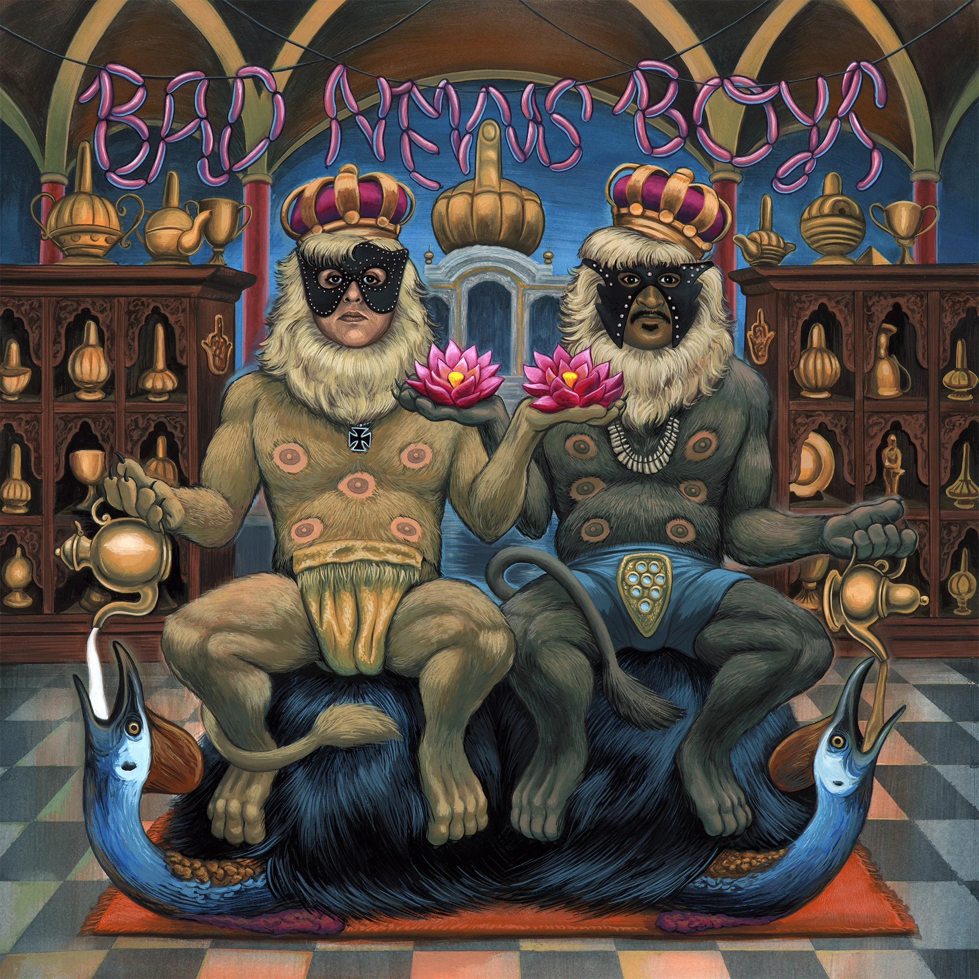 Cover art for the King Khan & BBQ Show album, Bad News Boys, on In The Red Records.