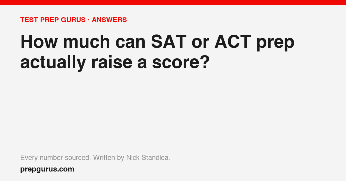 How much can SAT or ACT prep actually raise a score?