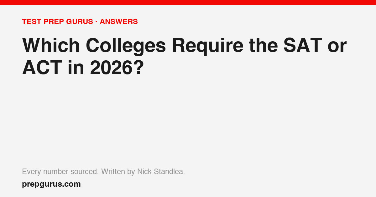 Which Colleges Require the SAT or ACT in 2026?