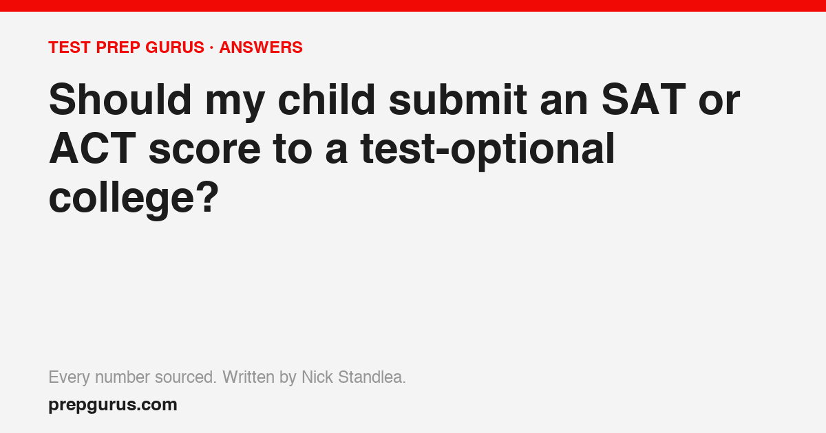 Should my child submit an SAT or ACT score to a test-optional college?