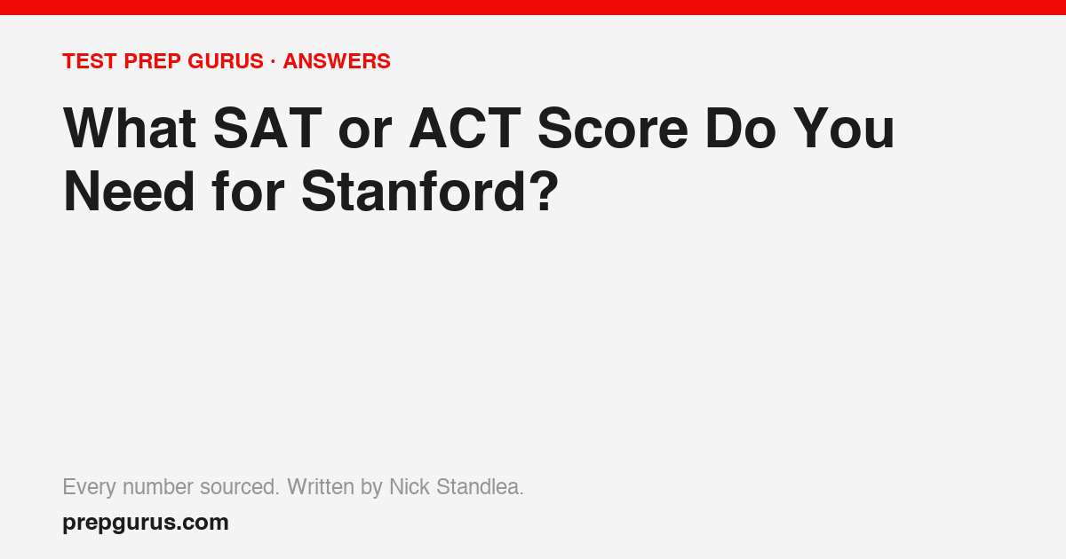 What SAT or ACT Score Do You Need for Stanford?
