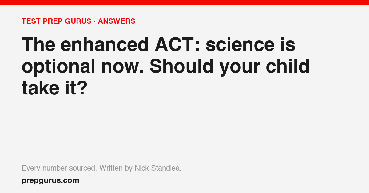 The enhanced ACT: science is optional now. Should your child take it?