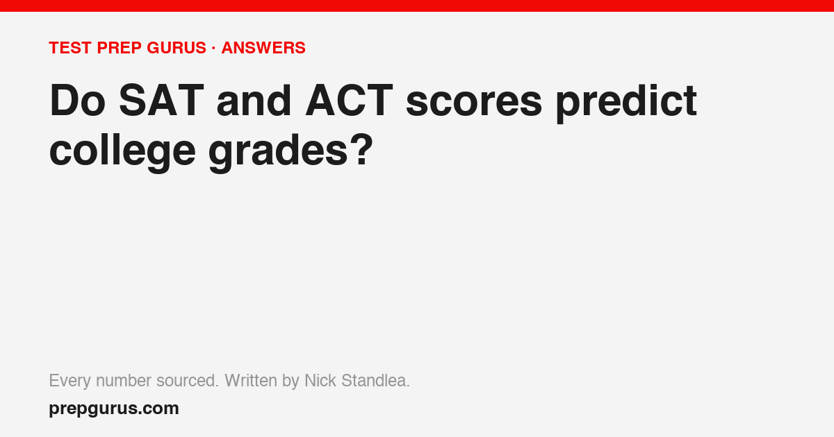 Do SAT and ACT scores predict college grades?