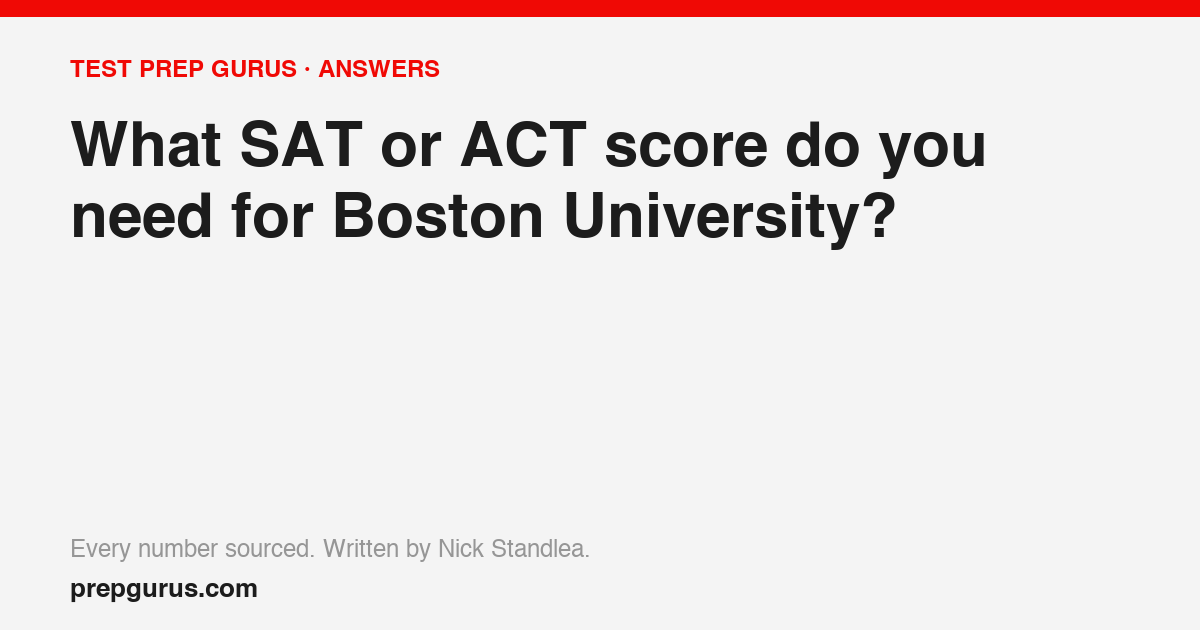 What SAT or ACT score do you need for Boston University?