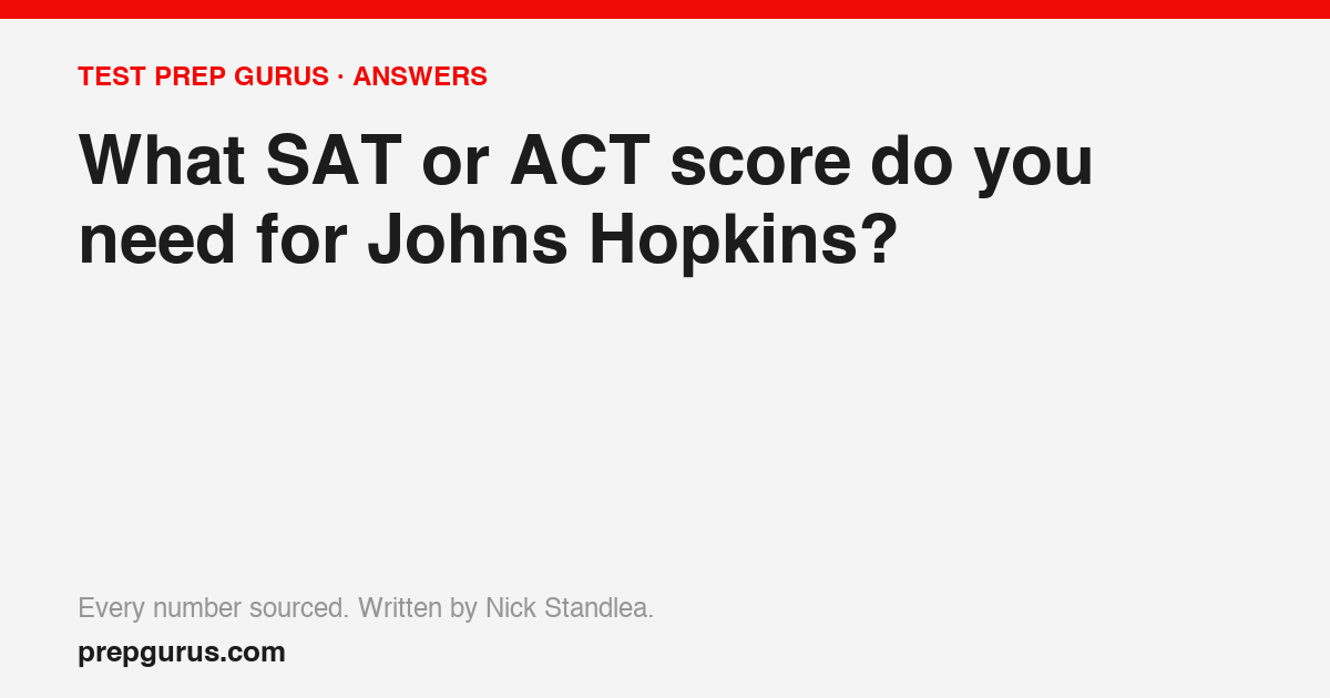 What SAT or ACT score do you need for Johns Hopkins?