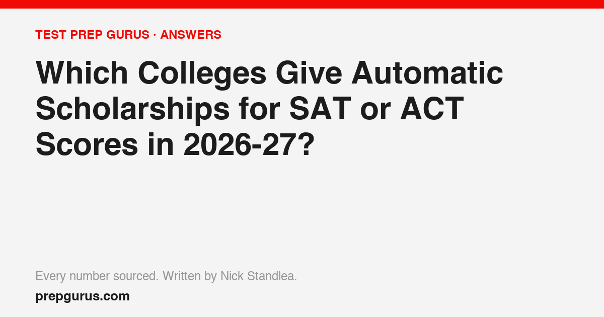 Which Colleges Give Automatic Scholarships for SAT or ACT Scores in 2026-27?