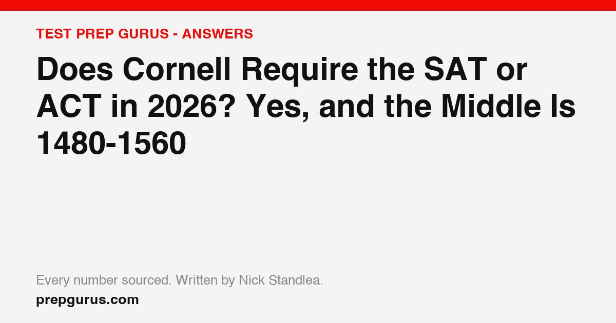 Does Cornell Require the SAT or ACT in 2026? Yes, and the Middle Is 1480-1560