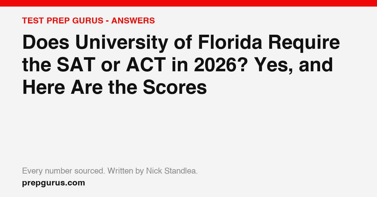 Does University of Florida Require the SAT or ACT in 2026? Yes, and Here Are the Scores