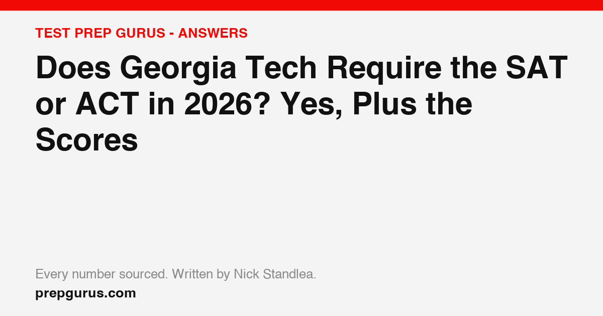 Does Georgia Tech Require the SAT or ACT in 2026? Yes, Plus the Scores