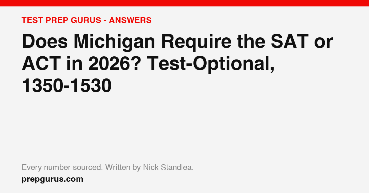 Does Michigan Require the SAT or ACT in 2026? Test-Optional, 1350-1530