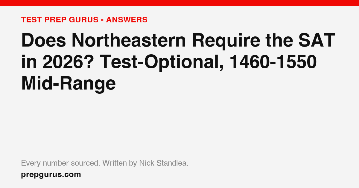 Does Northeastern Require the SAT in 2026? Test-Optional, 1460-1550 Mid-Range