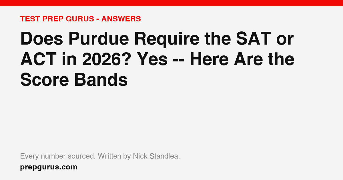 Does Purdue Require the SAT or ACT in 2026? Yes -- Here Are the Score Bands