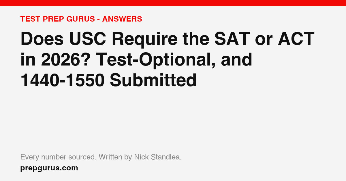 Does USC Require the SAT or ACT in 2026? Test-Optional, and 1440-1550 Submitted