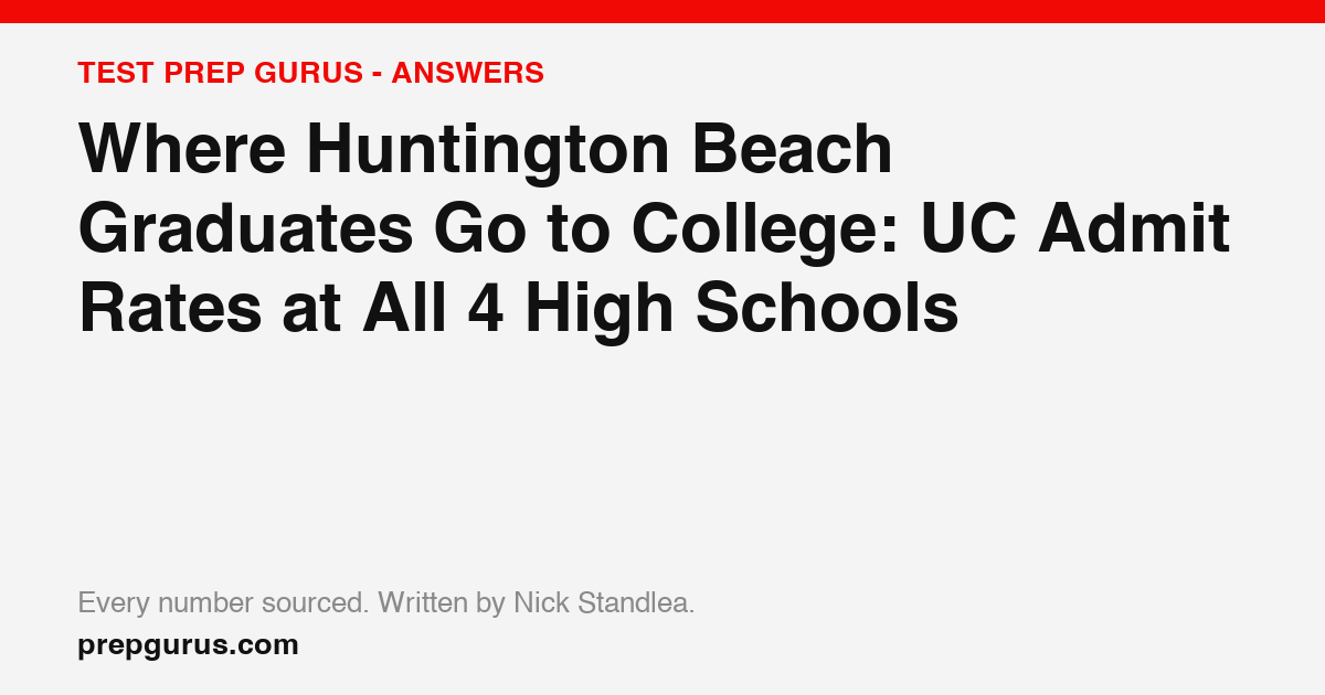 Where Huntington Beach Graduates Go to College: UC Admit Rates at All 4 High Schools