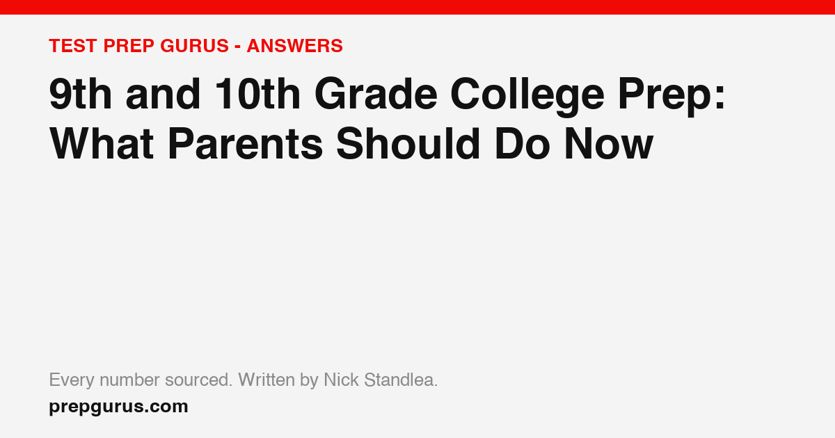9th and 10th Grade College Prep: What Parents Should Do Now