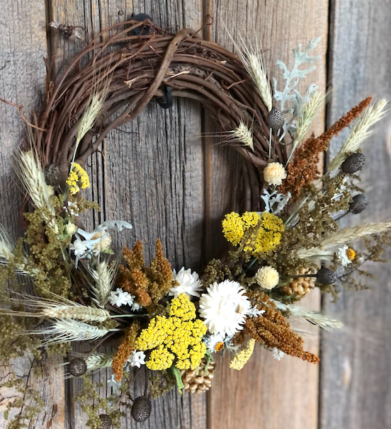 Dried flower wreath — WOOD VIOLET