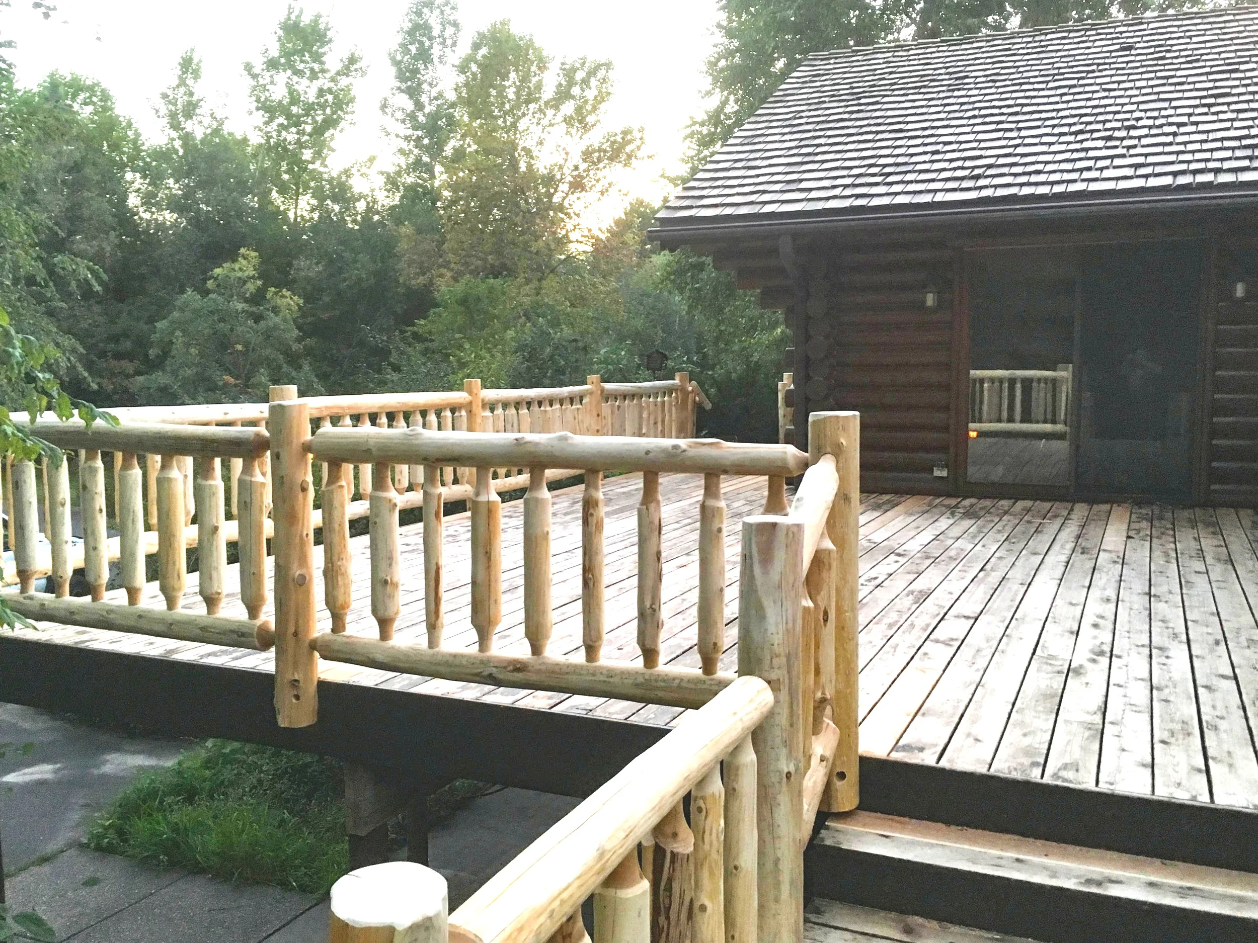 Soderlund’s Wood Mill | Cedar log railing custom built for your home