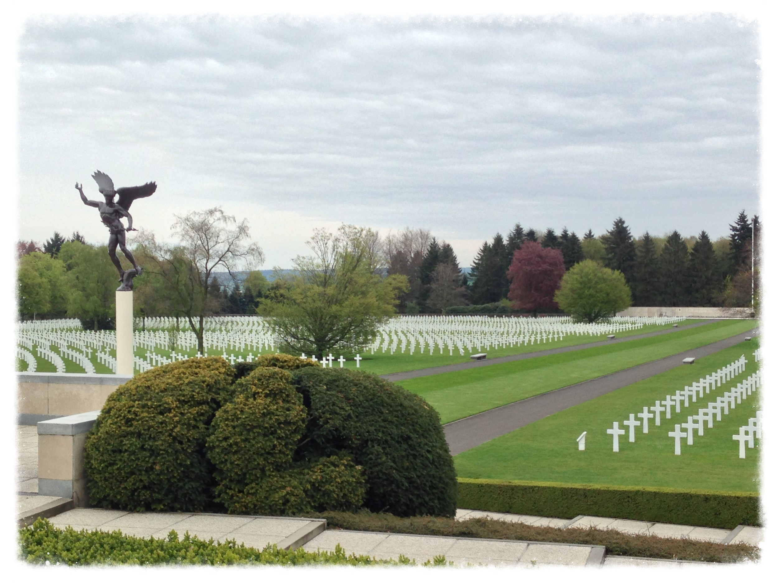 The perfectly manicured Henri-Chapelle American Cemetery and Memorial in Belgium.