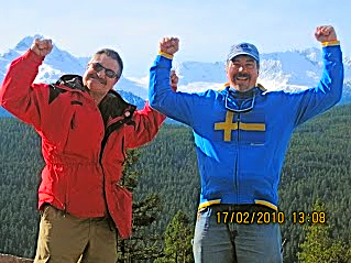 Marty LaFave (L) and Stu at 2010 Winter Olympics in Vancouver promoting BBM!