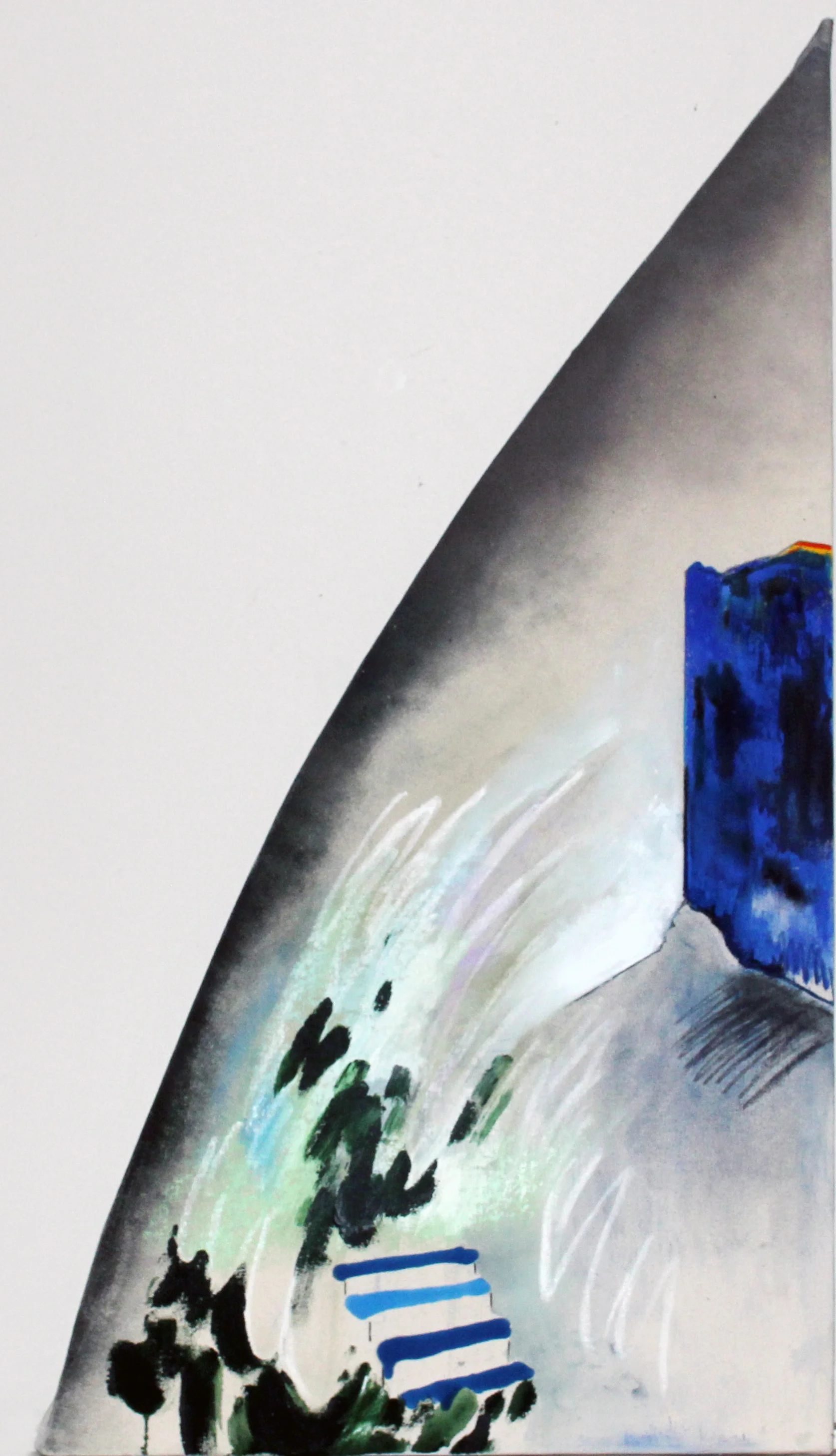 The Garden Door to Her Studio 48"x24" Pastel and spray paint of canvas