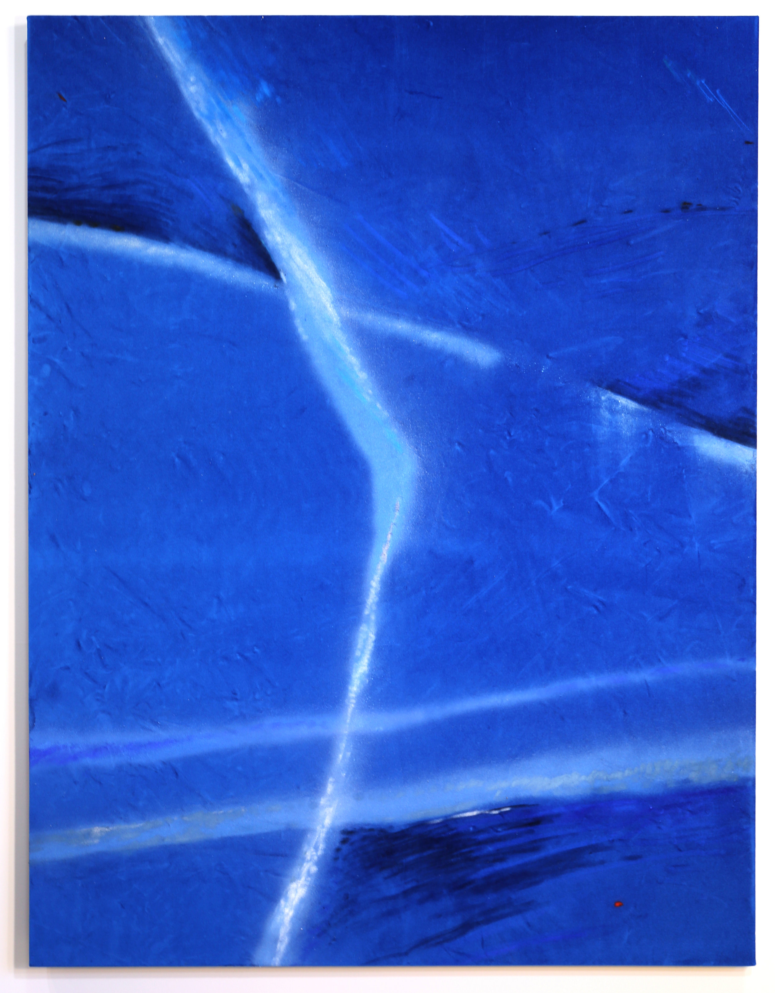  Plush Chemtrails  Pastel and Road Marking Paint on Velvet 45"x60" 