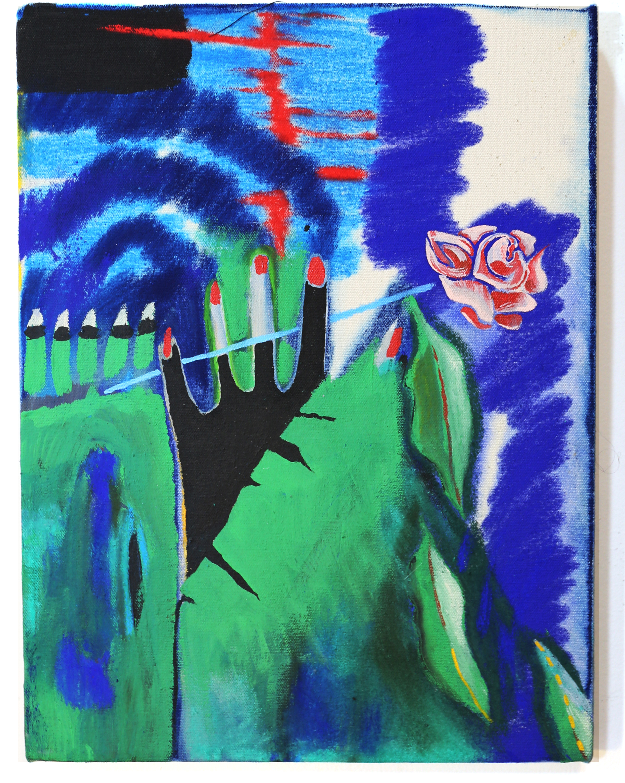  Snake Handler and Bodega Rose, Pastel on Canvas 14"x20" 