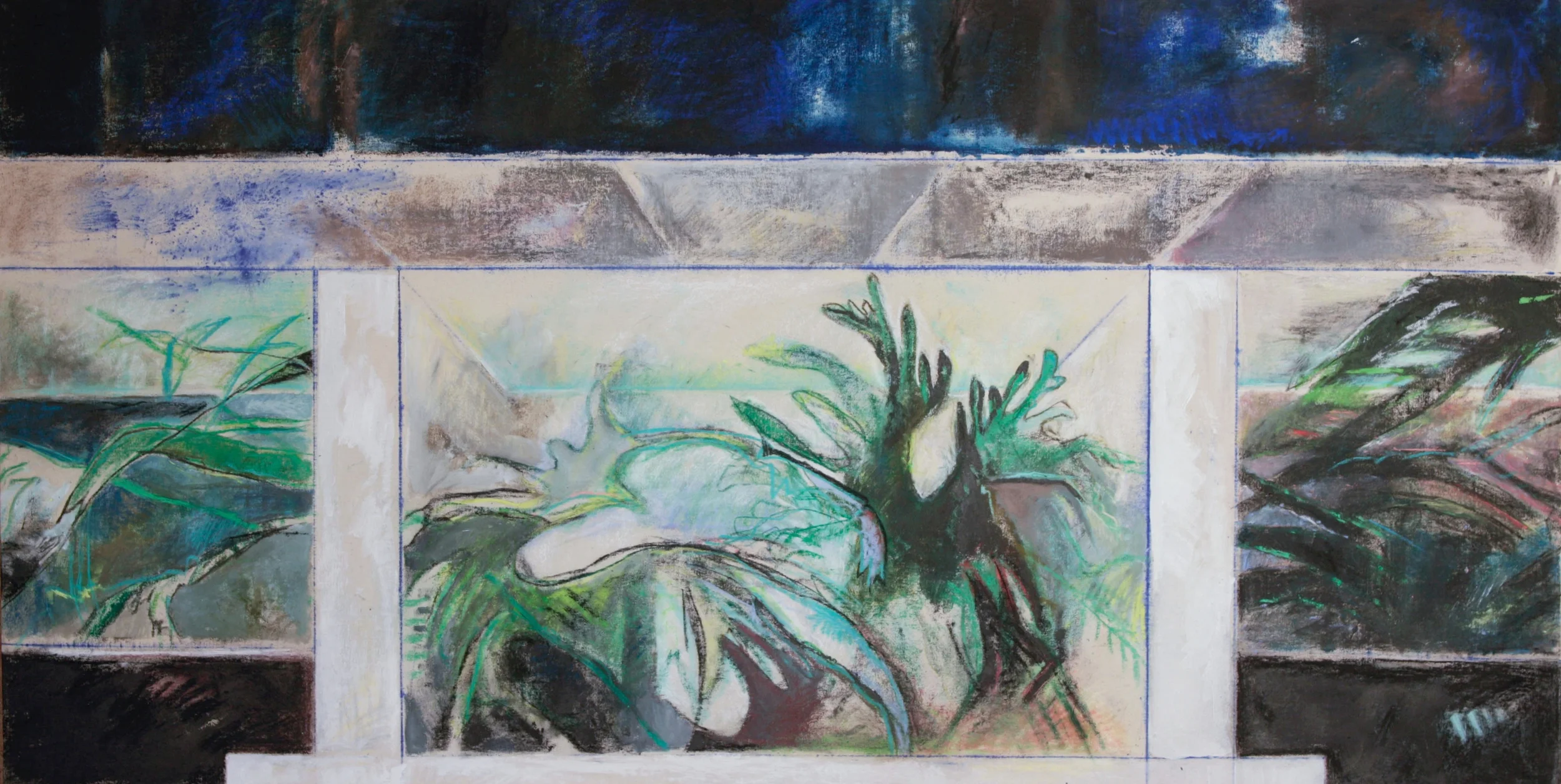 Catholic Credit Union, 4'x8', pastel on canvas