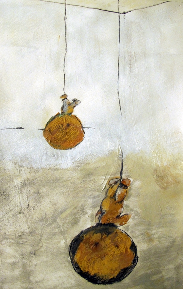 Falling From Sleep , 2011 Collage, pastel, watercolor, and pencil on paper 22 x 17 in. (55.88 x 43.18 cm)