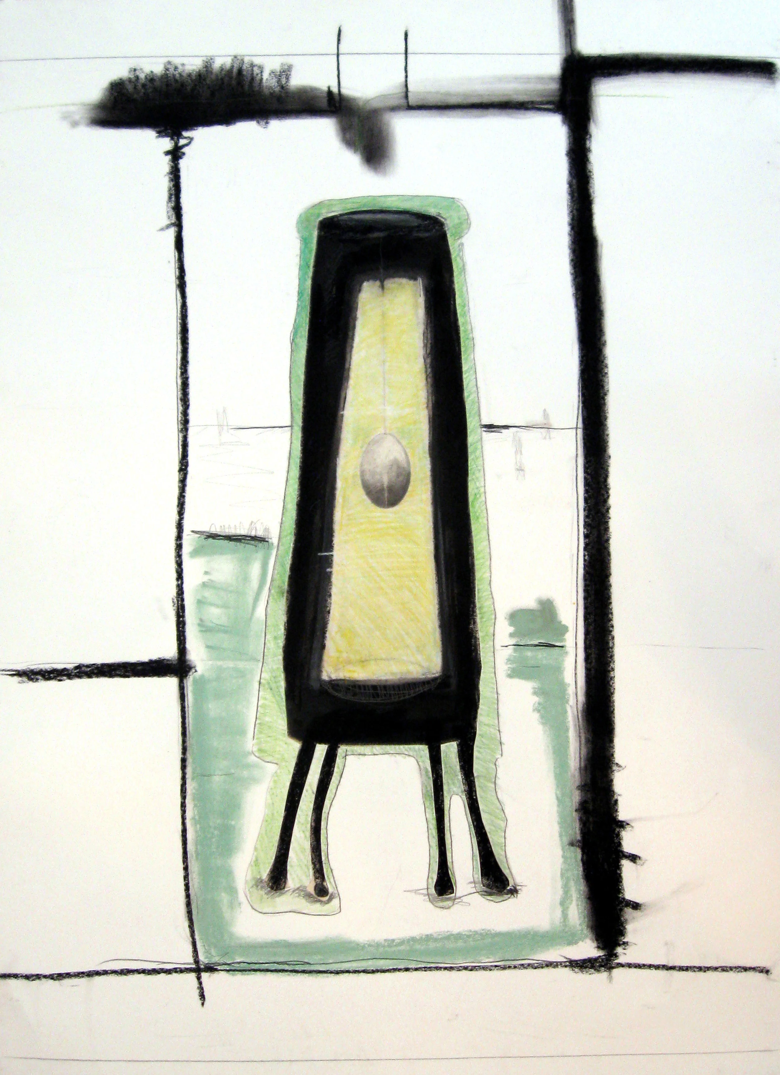 Green Drawing , 2009 Graphite, charcoal and pastel on paper 36 x 28 in. (91.44 x 71.12 cm)
