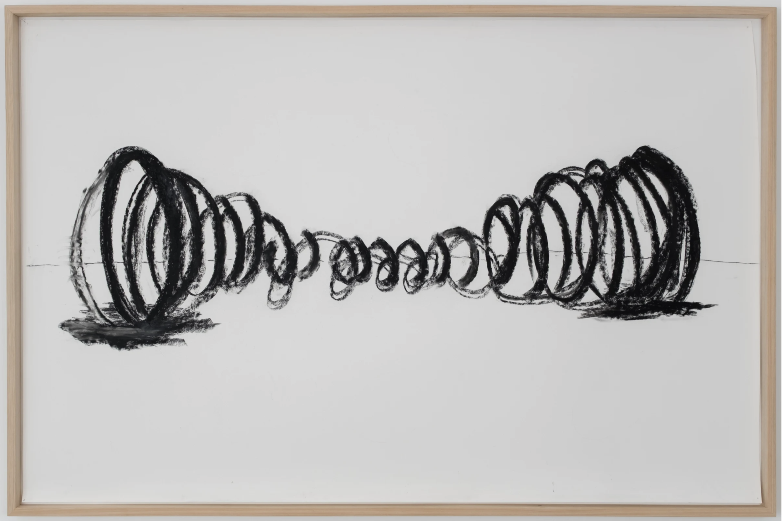    Double Vortex  , 2024 Charcoal on paper 44 × 67 ½ in. (111.76 x 170.18 cm)   