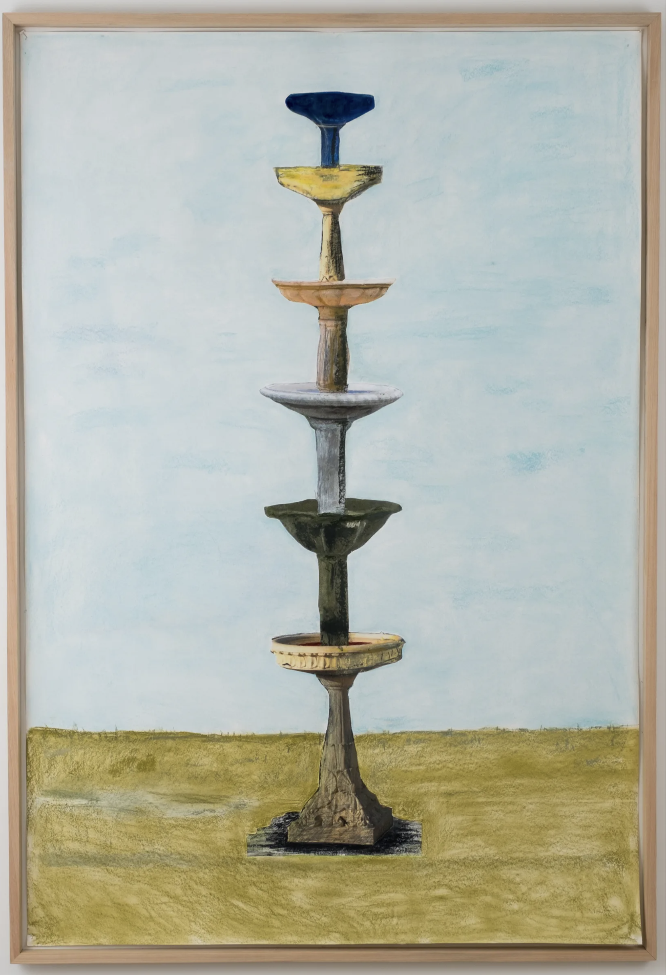    Shrine  , 2025 Watercolor, pastel, and collage on paper 65 x 44 in.  (165.1 x 111.76 cm) 