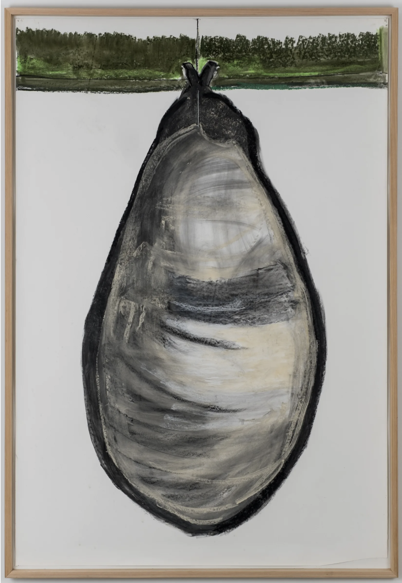    Becoming  , 2025 Charcoal, pastel, pencil, and collage on paper 65 x 44 in. (165.1 x 111.76 cm) 