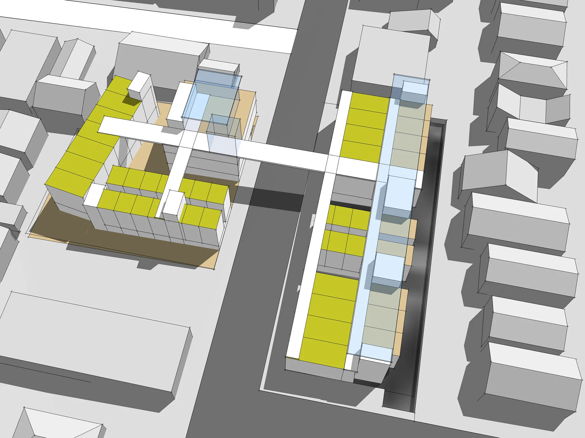 This Springfield neighborhood community center features high density affordable housing with a mix of community uses: health clinic, library reading room, meeting spaces, music / art teaching facilities and nonprofit offices.