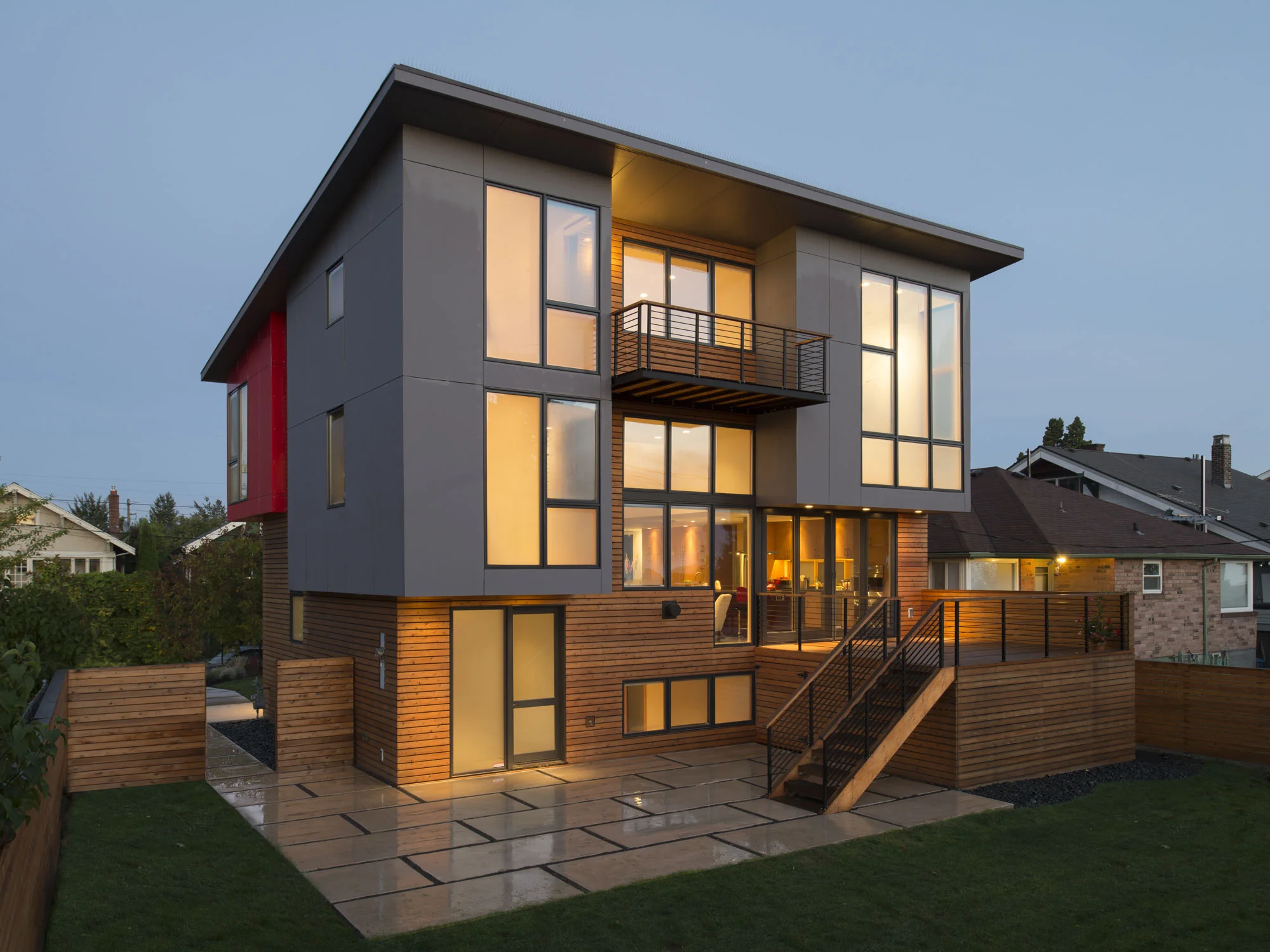 A contemporary new home on Beacon Hill with an open floor plan that features a light filled core wrapped by a series of reading and study lofts. 