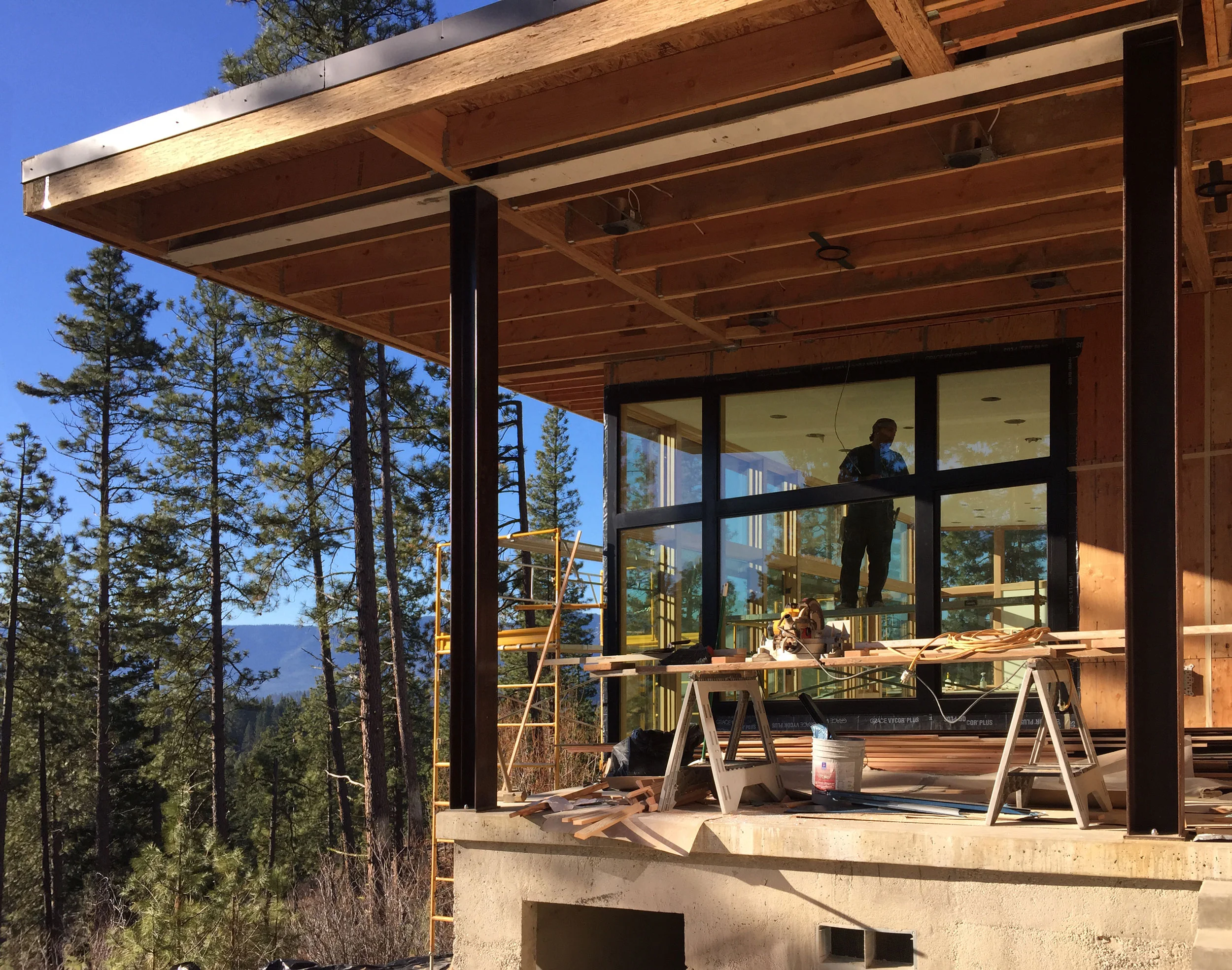 A covered outdoor room off the master suite and east end of the greatroom 
