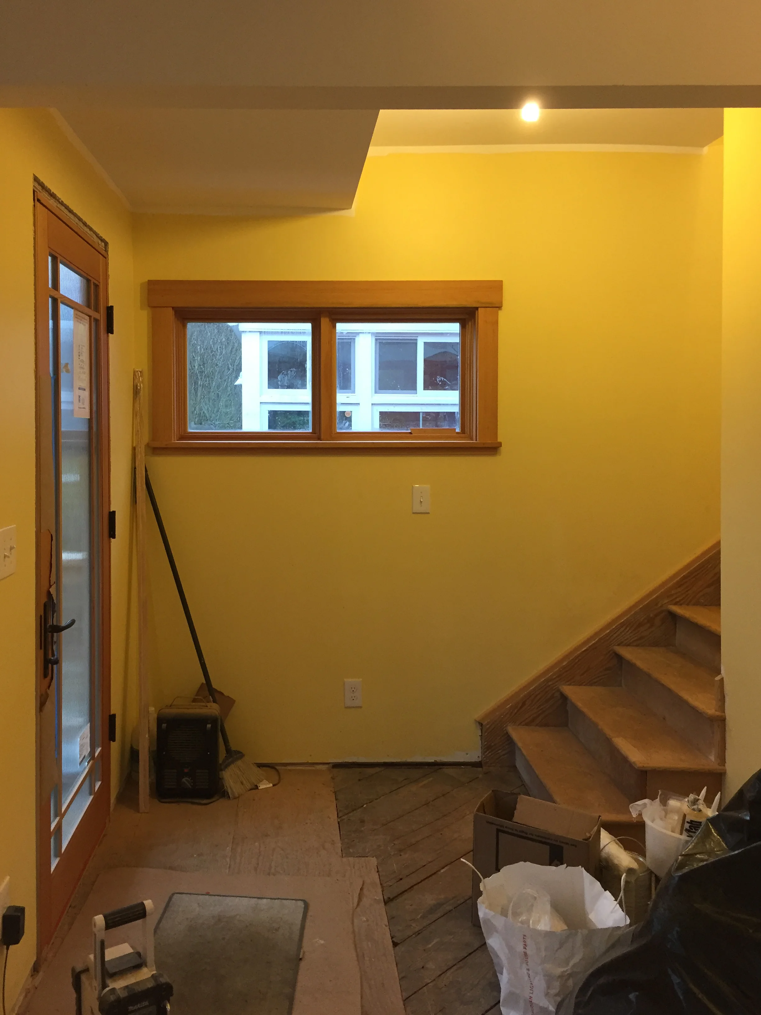 The front entryway is ready for tile