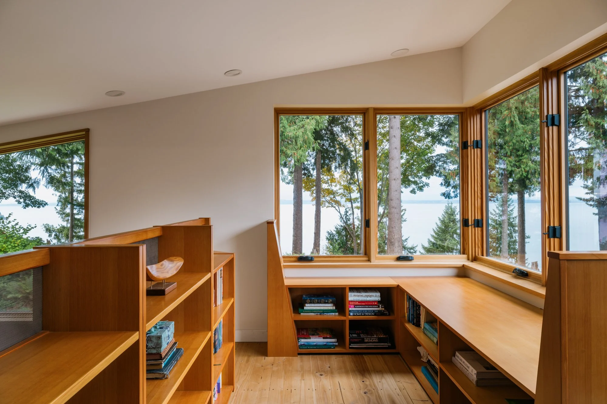 Pacific northwest home, interior, loft, home in the trees