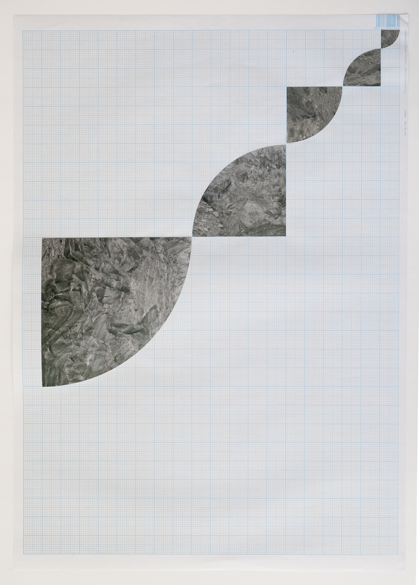   Fibonacci collage #1,  2014 Chromogenic print on graph paper (unique print) 56 x 40cm 